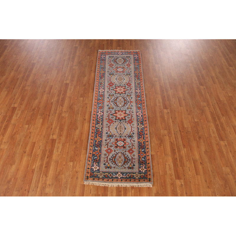 Tapis de couloir indien à motif géométrique 3x8