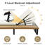 Chaise longue d'extérieur en bois d'acacia, avec dossier réglable à 5 positions, fauteuil inclinable avec coussin, chaise longue avec table d'appoint en bois (ensemble de 2)-327694243