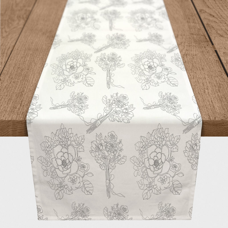 Chemin de table Kamiah, 90 po x 16 po, gris