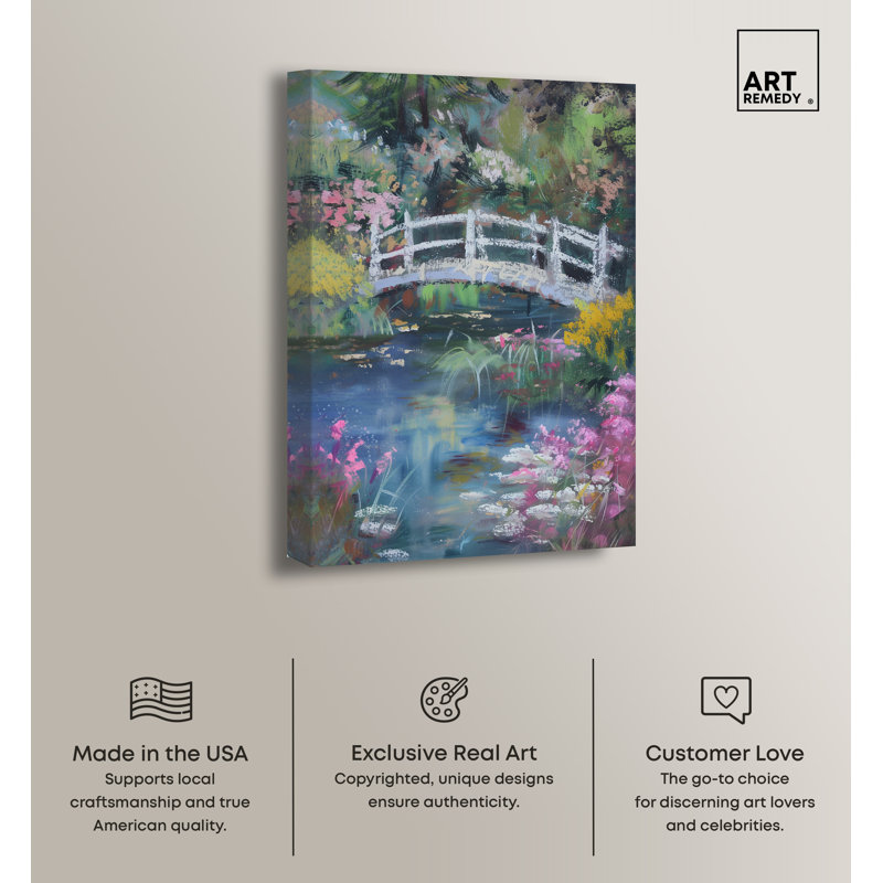 Hidden Garden Impressionism Wall Art on Wrapped Canvas, 10" x 15"
