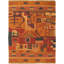 Tapis de zone en laine rouge/brun clair 6 pi 5 po x 8 pi 7 po one-of-kind main-noué la new age anatolian