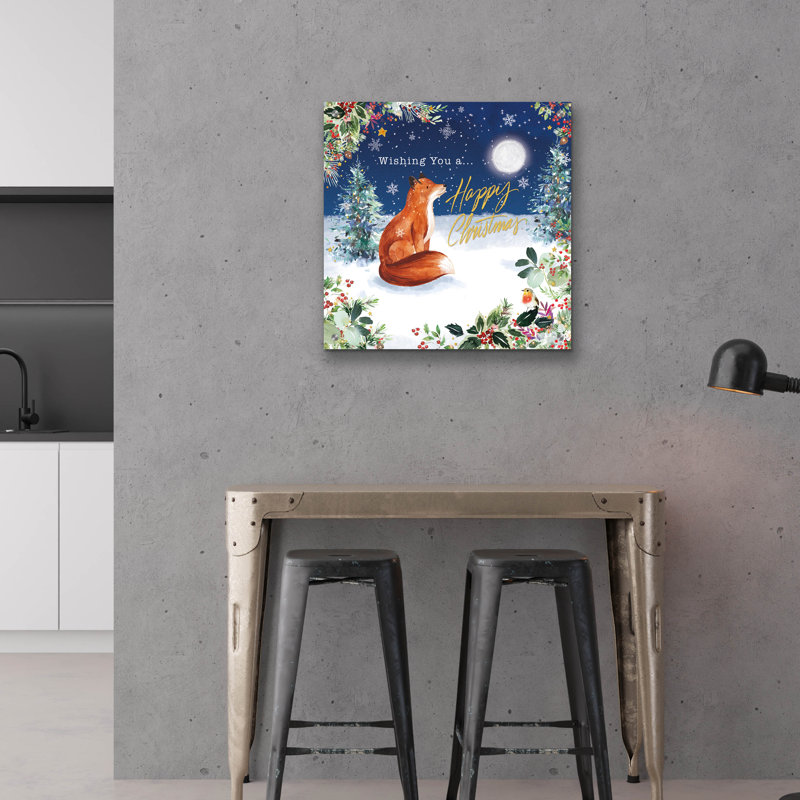  «Festive Fox» par Elle Media Group SA, art mural en verre acrylique, 24 po x 24 po, H 24 po x l 24 po