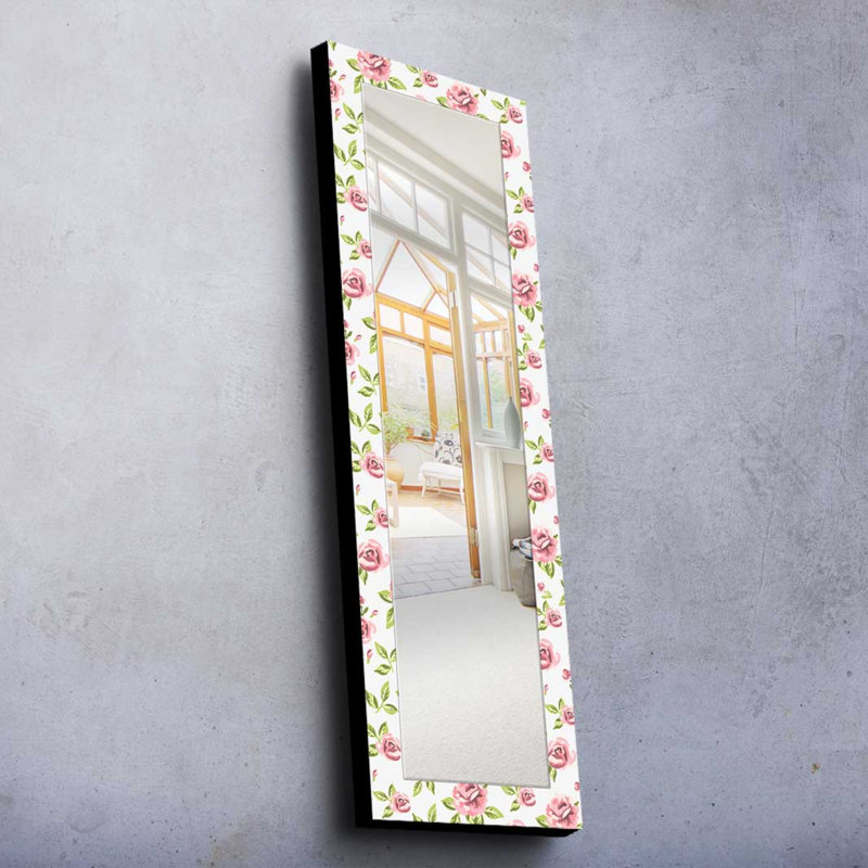 Élégant miroir décoratif avec cadre 100% bois de pin, 15,7 po x 47,2 po | Miroir en verre véritable (épaisseur: 0,2 pouce) | Peinture sur tissu élégante | Idéal pour le salon, la chambre à coucher et le vestibule