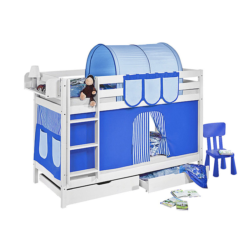 Jelle Solid Wood Bunk Bed by Lilokids, Blue, European Single (90 x 200 cm)