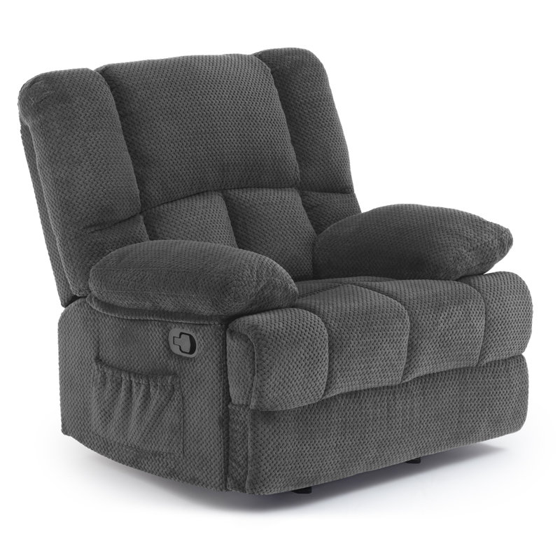 Catherne 40.1" Wide Upholstered Recliner, Light Gray Performance Velvet