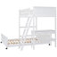 Lit superposé blanc avec bureau - ajout fonctionnel à votre chambre à coucher simple au-dessus du bureau double, construction solide pour plus de stabilité-2143789407-2143789376
