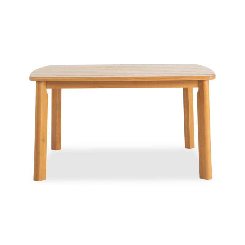 Table de salle à manger d'extérieur carrée en eucalyptus de 55 po Rachel 