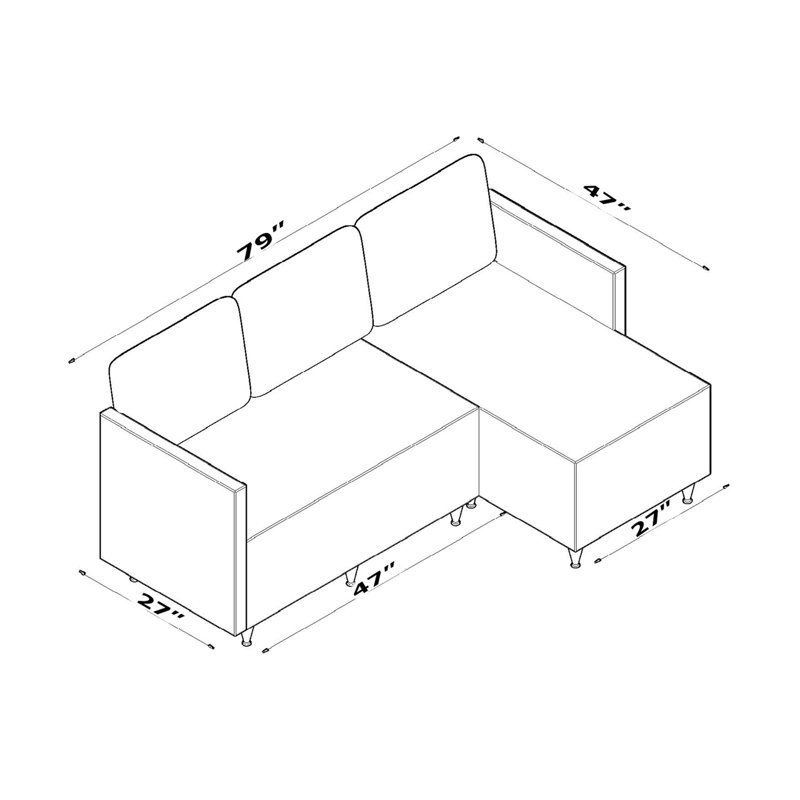 Canapé modulaire Aybuke, Tissu gris