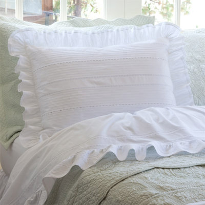 Elisa Ruffled Cotton Reversible Pillow Cover