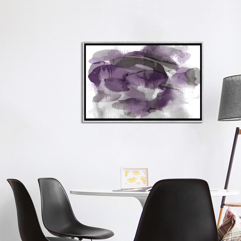 " Amethyst Flow II " by Kristina Jett, 26" H x 40" W, Framed Print Without Mat, Silver