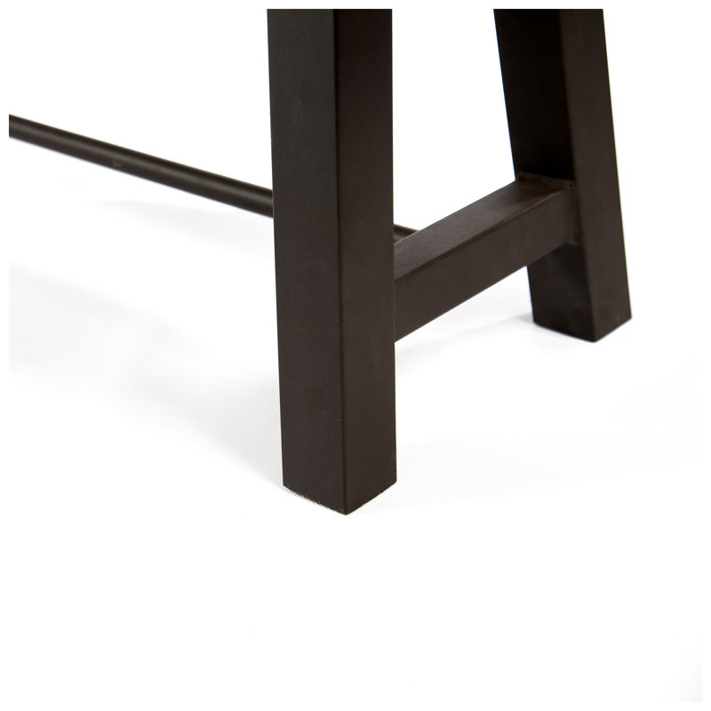 Banc de salle à manger d'extérieur sans dossier en fer et bois d'acacia l 63 po x P 14,5 po x H 17,75 po Christopher Knight Home
