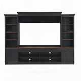Farmhouse 4-Piece Entertainment Wall Unit Set With Bookshelf For Tvs Up To 70"