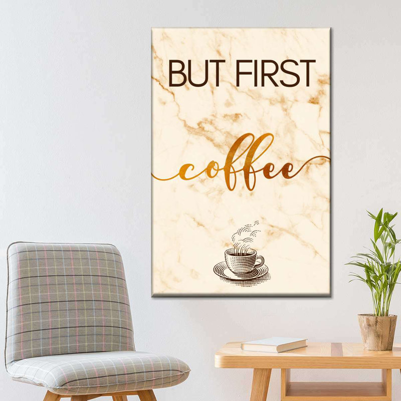 «Coffee Cup First» sur toile, H 24 po x l 16 po x P 1,25 po