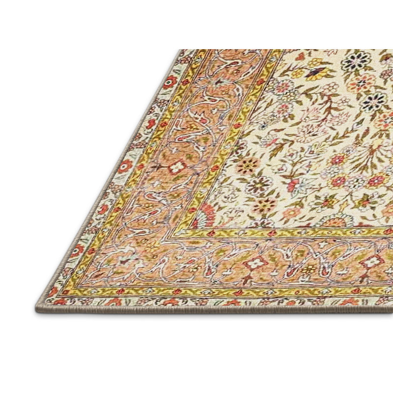 Tapis traditionnel brun / jaune, Rectangle 8 pi x 12 pi