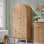  Armoire de rangement 71 po pour salle de bain moderne, arquée, avec 4 tablettes et 2 tiroirs