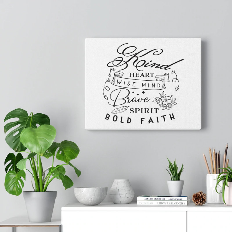 Kind Heart Wise - Wrapped Canvas Print, 30cm H x 41cm W