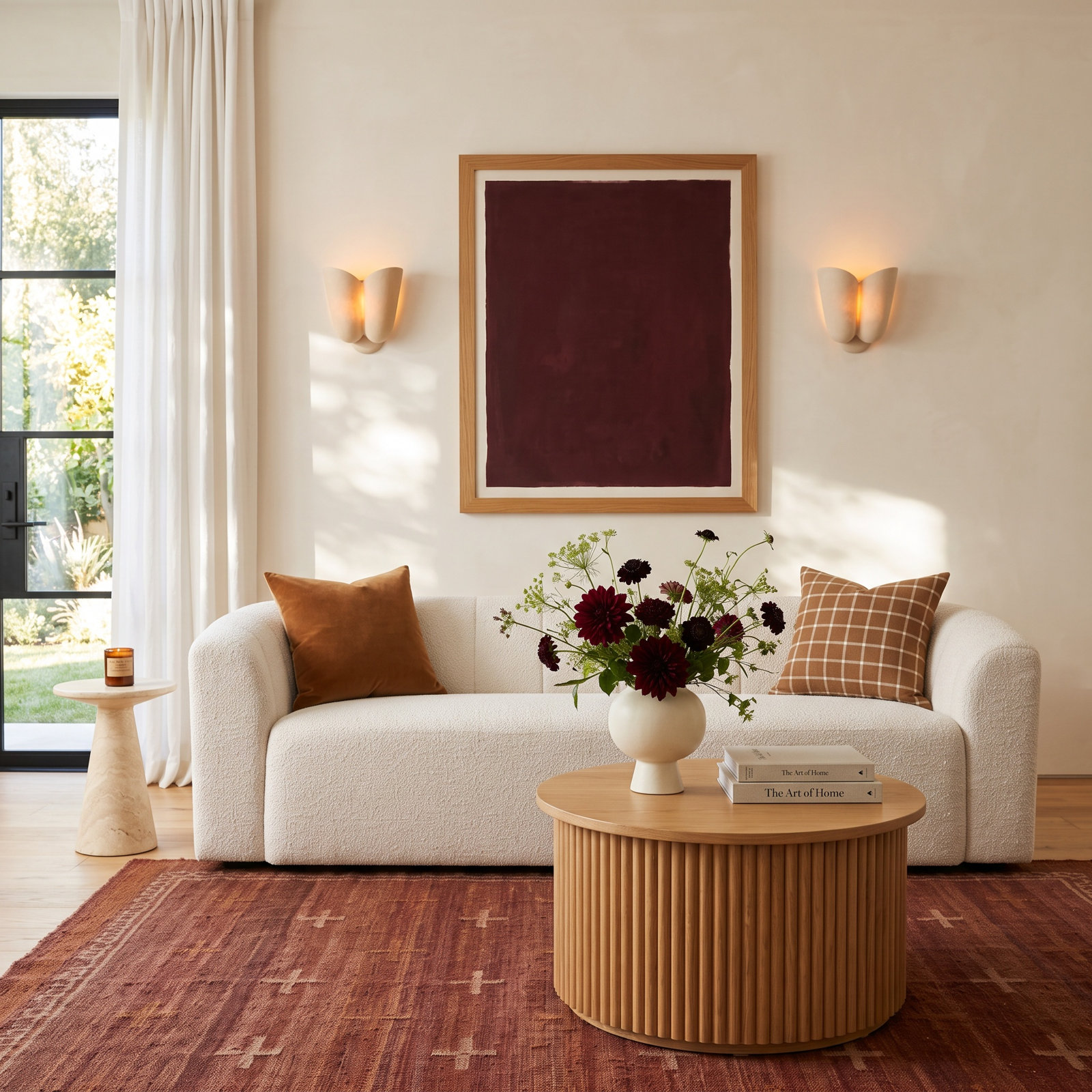 Augustine 89 " Sofa, Merino Pearl Performance Boucle