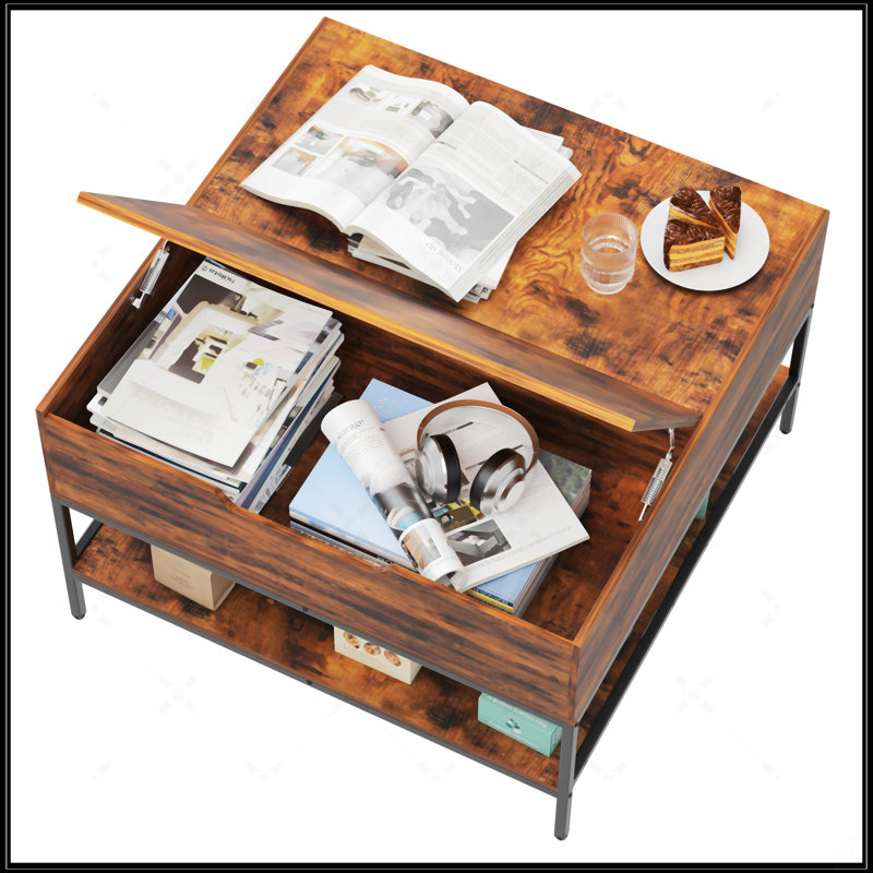 Flip-Top Coffee Table With Storage