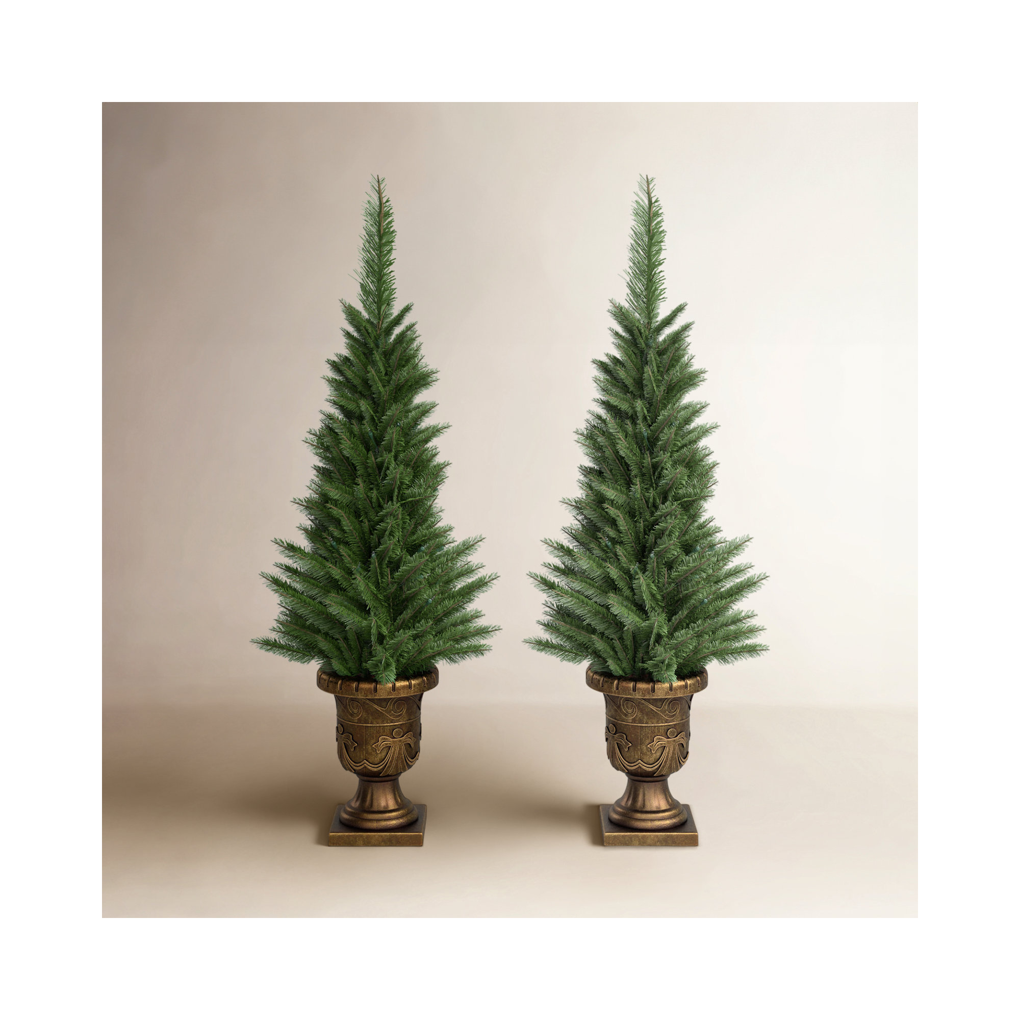 Hadijatou Lighted Artificial Pine Christmas Tree, 3.5'
