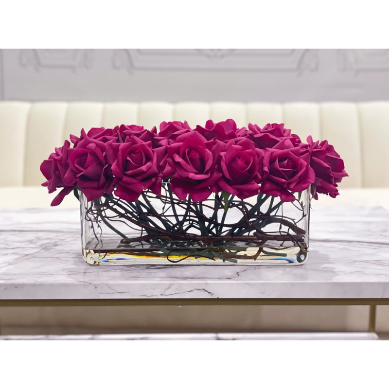 Hydrangea Arrangement in Vase, Pink
