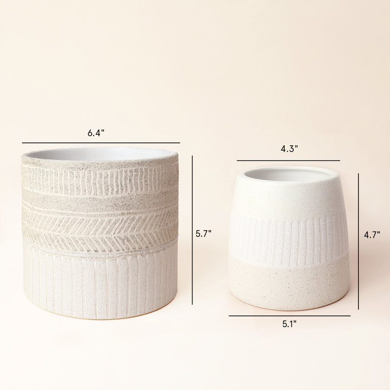 Ensemble de pots à fleurs en céramique 2 pièces Anquinetta