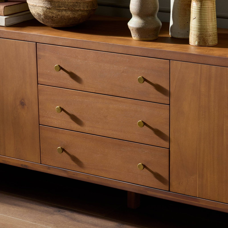 Sullivan Media Console-Saddle Tan, Brown