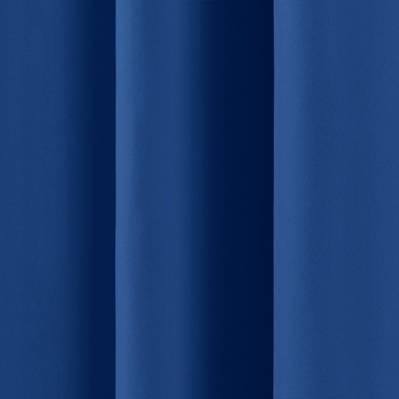 Schaeffer Solid Blackout Thermal Grommet Curtain Panels, Royal Blue, 52" W x 72" L