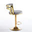 Élégant tabouret de bar gris avec des pieds dorés, une assise confortable, convient aux tabourets de café, des coussins moelleux, des espaces de repas idéaux