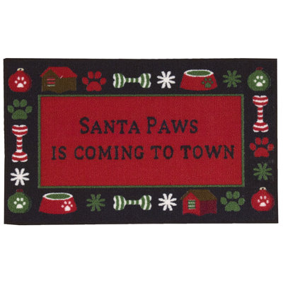 Tapis de noël pattes rouge