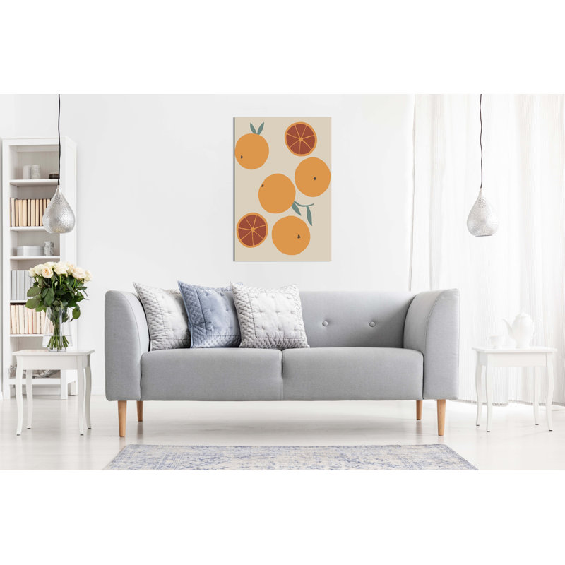 Oranges Graphic Illustration - Wrapped Canvas Painting, 76cm H x 51cm W x 1.8cm D