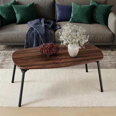 Foldable Wood Coffee Table With No Assembly For Living Room