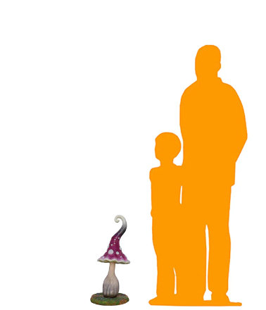 Statue de petit champignon en pointillé surdimensionné