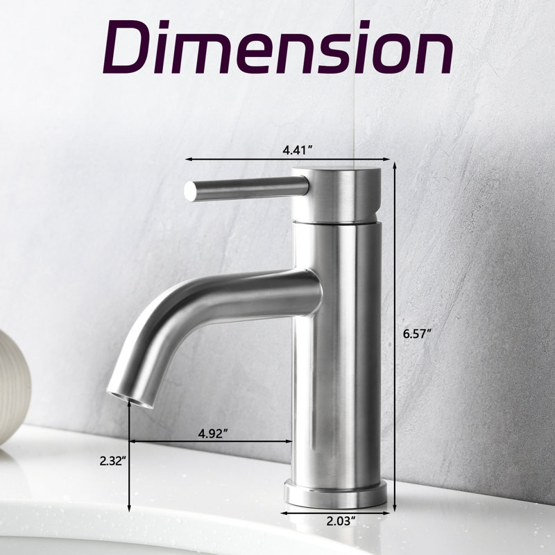 Modern Deck-Mounted Faucet - 1 Hole, Brushed Nickel, Elegant Appearance Bathroom Modern, Single Smooth Water Discharge