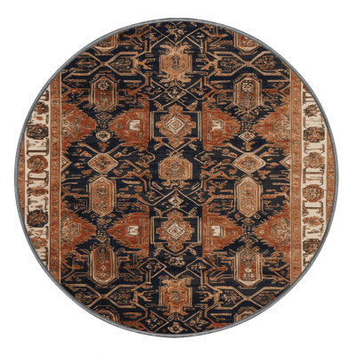 Machine Washable Art Deco Brown Area Rug