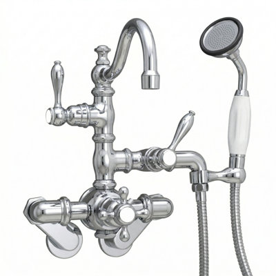Robinet de baignoire thermostatique avec poignées en croix avec douchette par Strom Living
