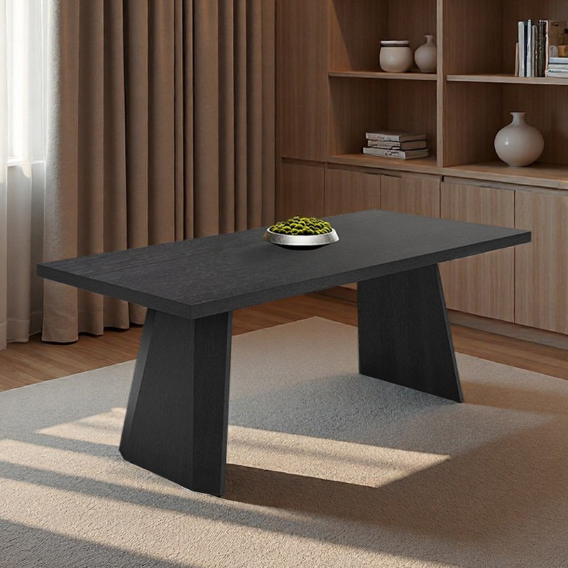 Bureau rectangulaire simple pour étudier ou travailler, H 29,53 po x l 62,99 po x P 33,46 po, Noir