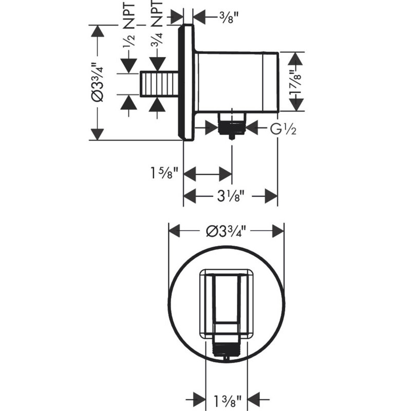 FixFit Handheld Shower Wall Outlet Thread Connection