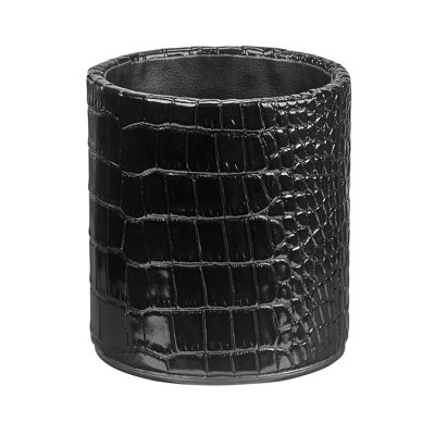 Graphic Image Pencil Cup, Leather, Brown