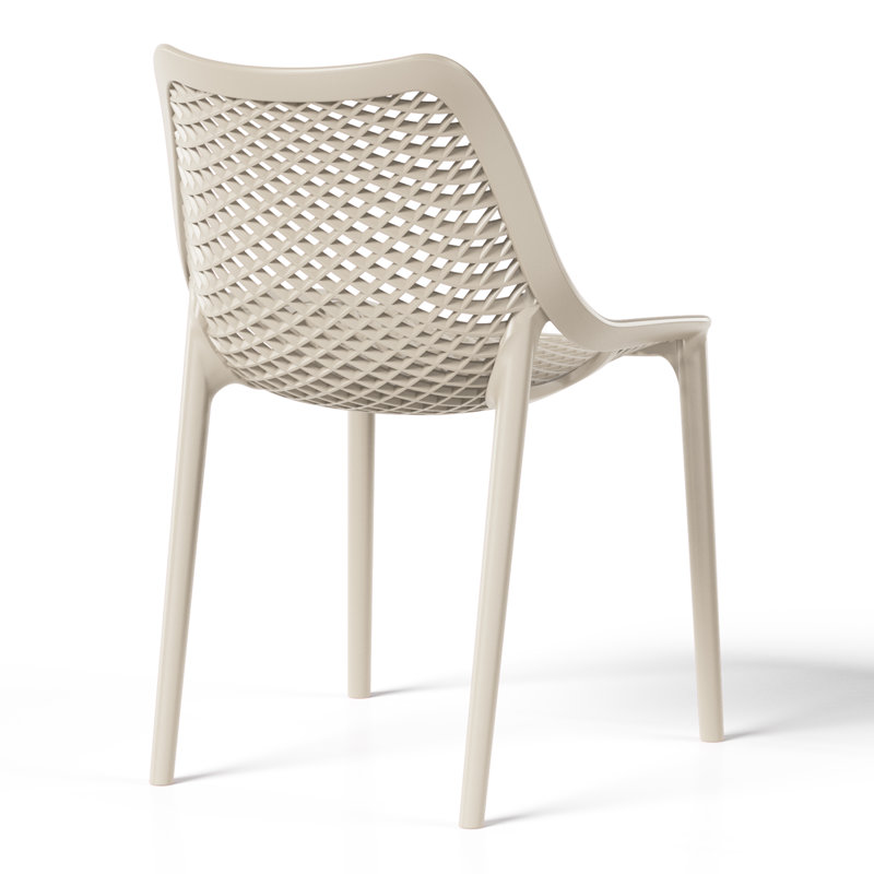 Chaise de salle à manger d'extérieur empilable (ensemble de 2), Beige