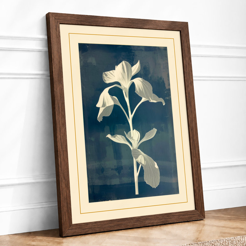 Iris Study Botanical - Framed Print, A4 - 29.7 x 21.0 cm, Walnut