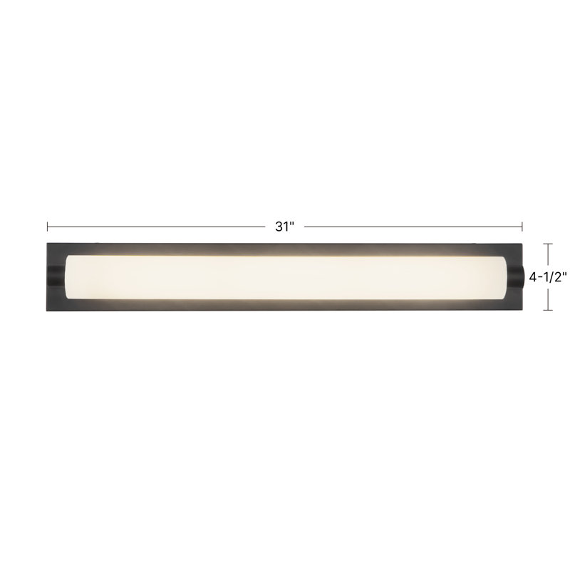 Charleston 31-in Black dimmable LED Bathroom Vanity Light, Chrome