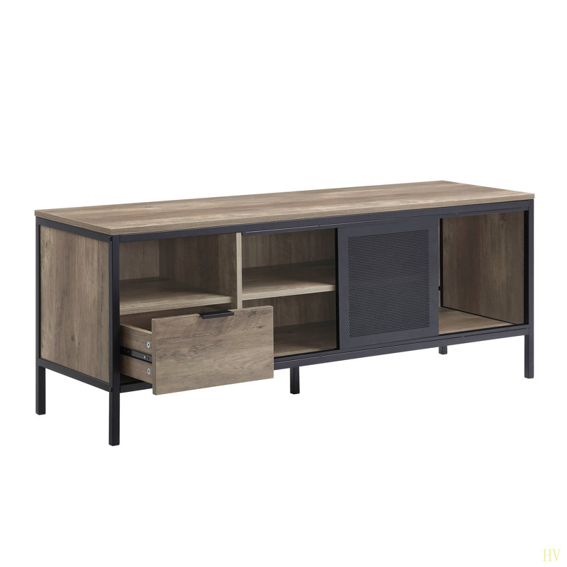 Nantan Rustic Finish TV Stand, Durable & Space-Saving Design, Elegant Decor For Living Room & Bedroom