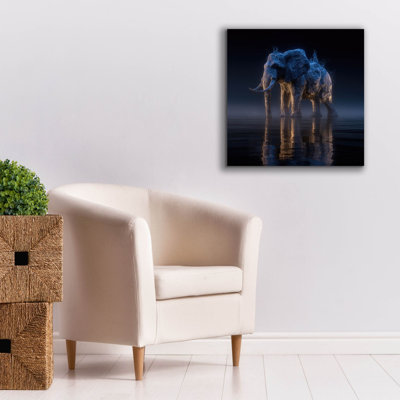  «Magestic Moonlight Elephant 2» par Ann Klee, art mural sur toile, 26 po x 26 po