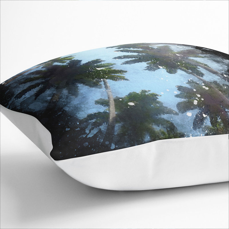 Palm Trees Vol.1 Scatter Cushion with Filling, White, 40cm H x 40cm W x 15cm D