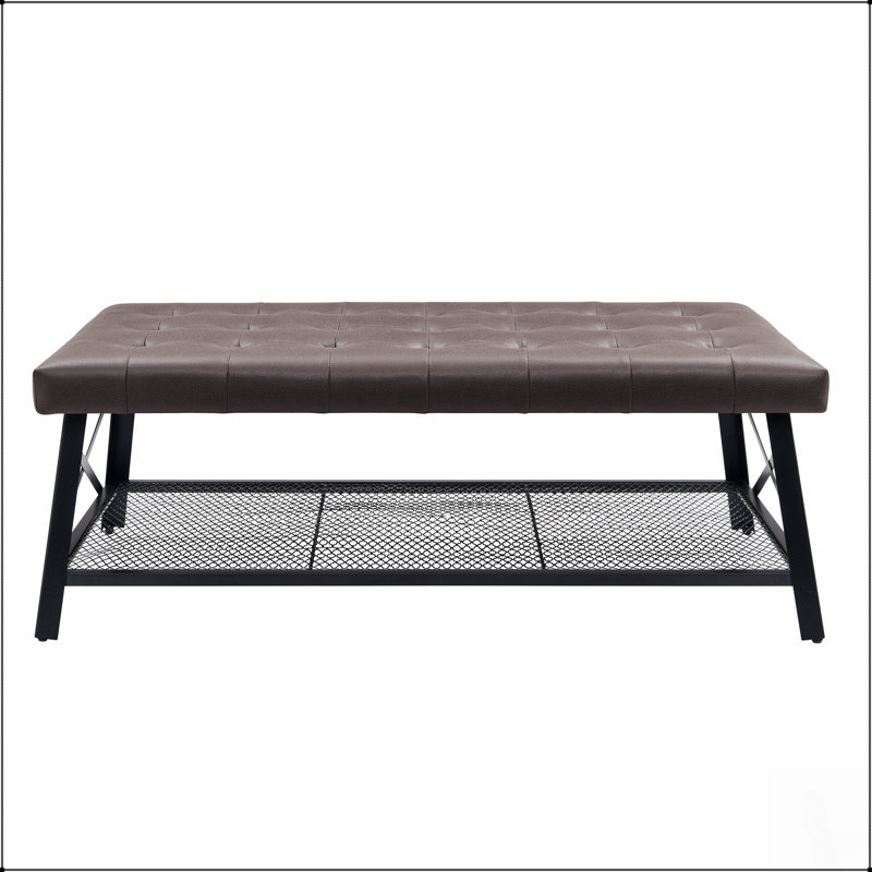 Table basse capitonnée en similicuir