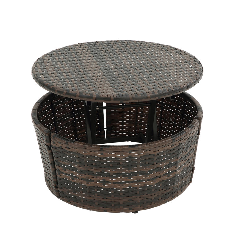 Canapé-lit rond en rotin avec baldaquin Bali, Beige