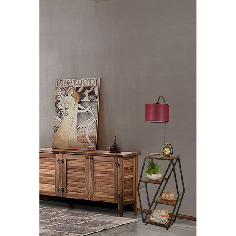Loyalton 165cm Reading Floor Lamp, Brown