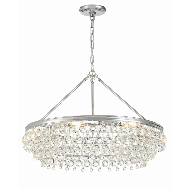 Lustre à niveaux unique / remarquable à 6 lumières Freddy, Chrome