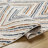 Rectangle Courtdale Chevron Machine Woven Polyester Area Rug in Blue/Brown-415915843