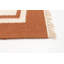 Tapis orange / ivoire en laine à motif géométrique tissé à plat à la main New Ashford
